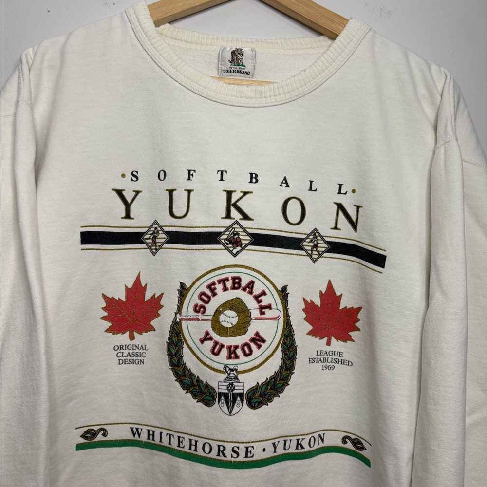 Yukon Softball Crewneck Sweatshirt - White